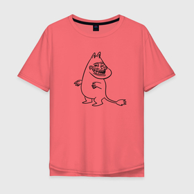 Мужская футболка хлопок Oversize с принтом Муми Троллфейс в Курске, 100% хлопок | свободный крой, круглый ворот, “спинка” длиннее передней части | книга | мем | мультфильм | муми тролль | персонаж | прикол | троллфейс | туве