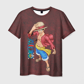 Мужская футболка 3D с принтом Луффи  One Piece или  Большой куш в Екатеринбурге, 100% полиэфир | прямой крой, круглый вырез горловины, длина до линии бедер | one piece | аниме | большой куш | капитан | монки д. луффи | соломенная шляпа
