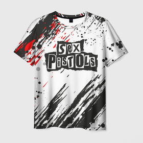 Мужская футболка 3D с принтом Sex Pistols | Big Logo в Петрозаводске, 100% полиэфир | прямой крой, круглый вырез горловины, длина до линии бедер | emblem | logo | rock | stephen philip | лого | логотип | музыка | панк рок | рок | эмблема