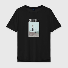 Мужская футболка хлопок Oversize с принтом Sonny boy art в Кировске, 100% хлопок | свободный крой, круглый ворот, “спинка” длиннее передней части | anime | nagara | nozomi | sonny boy | аниме | анимэ | нагара | нодзоми | сонни бой