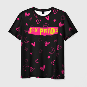 Мужская футболка 3D с принтом Sex Pistols | Секс Пистолз в Петрозаводске, 100% полиэфир | прямой крой, круглый вырез горловины, длина до линии бедер | emblem | logo | rock | stephen philip | лого | логотип | музыка | панк рок | рок | эмблема