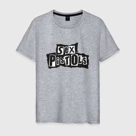 Мужская футболка хлопок с принтом Секс Пистолз | Логотип в Белгороде, 100% хлопок | прямой крой, круглый вырез горловины, длина до линии бедер, слегка спущенное плечо. | emblem | logo | rock | stephen philip | лого | логотип | музыка | панк рок | рок | эмблема