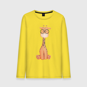Мужской лонгслив хлопок с принтом Милый Жирафик В Очках в Курске, 100% хлопок |  | Тематика изображения на принте: animals | beast | cute | giraffe | животные | жираф | жирафик | звери | милый | очки
