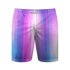Мужские шорты спортивные с принтом Northern lights, Северное сияние, неоновое свечение ,  |  | blur | northern lights | абстрактный | неон | огоньки | полосы | размытый | розовый | северное сияние | фиолетовый