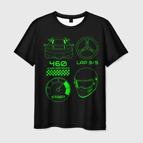 Мужская футболка 3D с принтом RACING DRIVER ACCESSORIES , 100% полиэфир | прямой крой, круглый вырез горловины, длина до линии бедер | автоспорт | гонка | гонки | гоночный автомобиль | мотор | руль | фанат | формула | шлем
