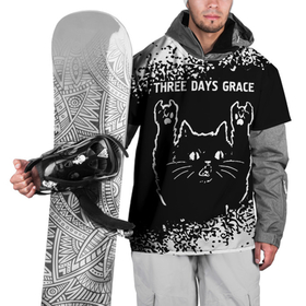 Накидка на куртку 3D с принтом Группа Three Days Grace и Рок Кот в Петрозаводске, 100% полиэстер |  | band | days | grace | metal | rock | three | three days grace | грейс | группа | дэйс | кот | краска | рок | рок кот | спрей | три