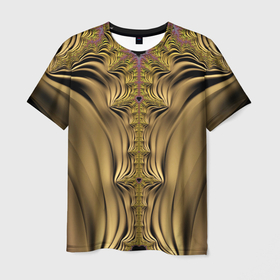 Мужская футболка 3D с принтом Песчаный охотник | Фрактал Абстракция , 100% полиэфир | прямой крой, круглый вырез горловины, длина до линии бедер | абстракция | камуфляж | маскировка | охотничий | пустынный | фрактал