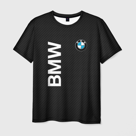 Мужская футболка 3D с принтом bmw   КОРБОНОВЫЕ ПОЛОСЫ , 100% полиэфир | прямой крой, круглый вырез горловины, длина до линии бедер | bmw | bmw performance | m | motorsport | performance | бмв | моторспорт