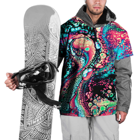 Накидка на куртку 3D с принтом Acid Wave , 100% полиэстер |  | абстракция | акрил | акрил абстракция | волны | жидкость | красивая | краска | красочная | линии | психоделика | разноцветная | смешение цветов | флюид | флюид арт | яркая