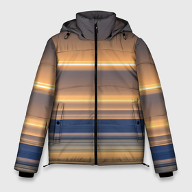 Мужская зимняя куртка 3D с принтом Цветные линии  colored lines в Тюмени, верх — 100% полиэстер; подкладка — 100% полиэстер; утеплитель — 100% полиэстер | длина ниже бедра, свободный силуэт Оверсайз. Есть воротник-стойка, отстегивающийся капюшон и ветрозащитная планка. 

Боковые карманы с листочкой на кнопках и внутренний карман на молнии. | color line drawing | colored | colored lines | lines | линейный узор | линии | параллельные линии | цветной линейный рисунок | цветные линии