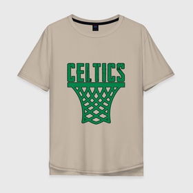 Мужская футболка хлопок Oversize с принтом Celtics Dunk в Екатеринбурге, 100% хлопок | свободный крой, круглый ворот, “спинка” длиннее передней части | basketball | game | nba | sport | баскетбол | баскетболист | бостон | игра | мяч | нба | спорт | спортсмен