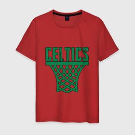 Мужская футболка хлопок с принтом Celtics Dunk в Екатеринбурге, 100% хлопок | прямой крой, круглый вырез горловины, длина до линии бедер, слегка спущенное плечо. | basketball | game | nba | sport | баскетбол | баскетболист | бостон | игра | мяч | нба | спорт | спортсмен