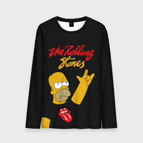 Мужской лонгслив 3D с принтом Rolling Stones Гомер Симпсон рокер в Белгороде, 100% полиэстер | длинные рукава, круглый вырез горловины, полуприлегающий силуэт | Тематика изображения на принте: gomer | heavy metal | homer | metal | rock | rolling | rolling stones | simpson | simpsons | stones | trash metal | гомер | губы | квартет | метал | рок | рок группа | рок группы | рокер | роллинг стоунз | симпсон | симпсоны | трэш метал | хеви метал
