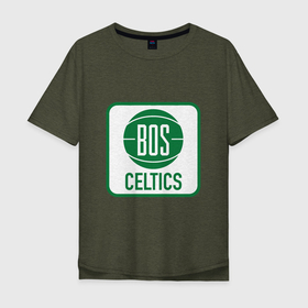 Мужская футболка хлопок Oversize с принтом Bos Celtics в Петрозаводске, 100% хлопок | свободный крой, круглый ворот, “спинка” длиннее передней части | basketball | boston | celtics | game | nba | sport | баскетбол | баскетболист | бостон | игра | мяч | нба | селтикс | спорт | спортсмен
