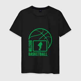 Мужская футболка хлопок с принтом Boston   Basketball , 100% хлопок | прямой крой, круглый вырез горловины, длина до линии бедер, слегка спущенное плечо. | basketball | boston | celtics | game | nba | sport | баскетбол | баскетболист | бостон | игра | мяч | нба | селтикс | спорт | спортсмен