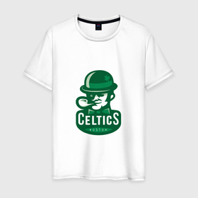 Мужская футболка хлопок с принтом Celtics Team в Тюмени, 100% хлопок | прямой крой, круглый вырез горловины, длина до линии бедер, слегка спущенное плечо. | basketball | boston | celtics | game | nba | sport | баскетбол | баскетболист | бостон | игра | мяч | нба | селтикс | спорт | спортсмен