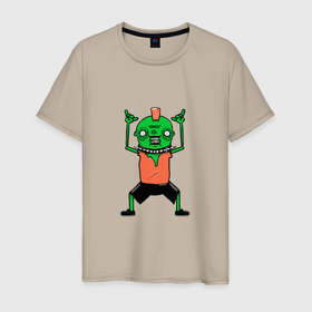 Мужская футболка хлопок с принтом MONSTER PUNK в Екатеринбурге, 100% хлопок | прямой крой, круглый вырез горловины, длина до линии бедер, слегка спущенное плечо. | жуткий | зомби | металл | монстр | панк | существо | хэллоуин