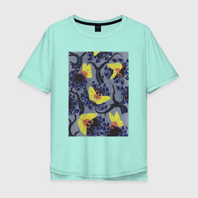 Мужская футболка хлопок Oversize с принтом Samarkande Butterfly Pochoir Pattern (Бабочки) , 100% хлопок | свободный крой, круглый ворот, “спинка” длиннее передней части | абстракция | бабочки | винтаж | картина | классика | минимализм | орнамент | паттерн | пейзаж | природа | цветы | экспрессионизм