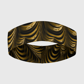 Повязка на голову 3D с принтом Черная с золотым оптическая иллюзия  Абстракция в Тюмени,  |  | абстракция | золотой | иллюзия | металлик | фрактал | черный