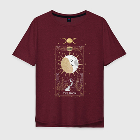 Мужская футболка хлопок Oversize с принтом Карта Таро луна эзотерика мистика в Новосибирске, 100% хлопок | свободный крой, круглый ворот, “спинка” длиннее передней части | гадание колдовство | карта | карта таро | луна | магический | магия | месяц | мистика | мистический | таро | эзотерика | эзотерический