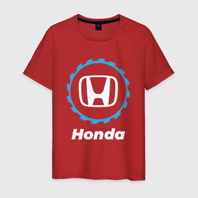 Мужская футболка хлопок с принтом Honda в стиле Top Gear в Курске, 100% хлопок | прямой крой, круглый вырез горловины, длина до линии бедер, слегка спущенное плечо. | auto | brand | gear | honda | logo | symbol | top | авто | бренд | гир | лого | символ | топ | хонда