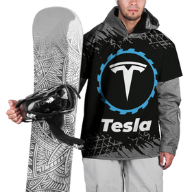 Накидка на куртку 3D с принтом Tesla в стиле Top Gear со следами шин на фоне в Рязани, 100% полиэстер |  | auto | brand | gear | logo | symbol | tesla | top | авто | бренд | гир | илон | лого | маск | символ | следы | тесла | топ | шин | шины