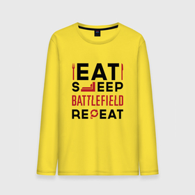 Мужской лонгслив хлопок с принтом Надпись: Eat Sleep Battlefield Repeat , 100% хлопок |  | battlefield | eat sleep repeat | logo | батлфилд | игра | игры | лого | логотип | символ