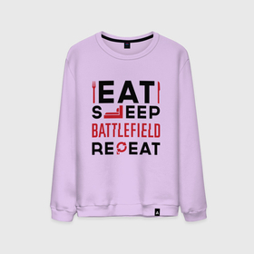 Мужской свитшот хлопок с принтом Надпись: Eat Sleep Battlefield Repeat в Санкт-Петербурге, 100% хлопок |  | battlefield | eat sleep repeat | logo | батлфилд | игра | игры | лого | логотип | символ
