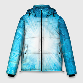Мужская зимняя куртка 3D с принтом Лед   Вспышка света в Новосибирске, верх — 100% полиэстер; подкладка — 100% полиэстер; утеплитель — 100% полиэстер | длина ниже бедра, свободный силуэт Оверсайз. Есть воротник-стойка, отстегивающийся капюшон и ветрозащитная планка. 

Боковые карманы с листочкой на кнопках и внутренний карман на молнии. | Тематика изображения на принте: вспышка | зима | лед | свет | снежинки | узоры