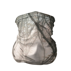 Бандана-труба 3D с принтом Лес   Туман , 100% полиэстер, ткань с особыми свойствами — Activecool | плотность 150‒180 г/м2; хорошо тянется, но сохраняет форму | Тематика изображения на принте: fog | forest | morning | лес | туман | утро