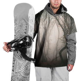 Накидка на куртку 3D с принтом Лес   Туман , 100% полиэстер |  | Тематика изображения на принте: fog | forest | morning | лес | туман | утро