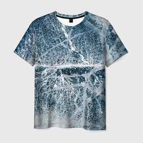 Мужская футболка 3D с принтом Потрескавшийся лед в Кировске, 100% полиэфир | прямой крой, круглый вырез горловины, длина до линии бедер | cold | ice | winter | зима | лед | потрескавшийся | трещины | холод