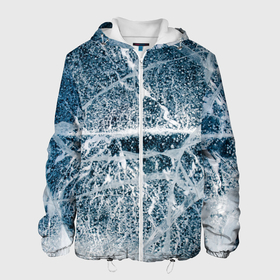 Мужская куртка 3D с принтом Потрескавшийся лед в Санкт-Петербурге, ткань верха — 100% полиэстер, подклад — флис | прямой крой, подол и капюшон оформлены резинкой с фиксаторами, два кармана без застежек по бокам, один большой потайной карман на груди. Карман на груди застегивается на липучку | Тематика изображения на принте: cold | ice | winter | зима | лед | потрескавшийся | трещины | холод