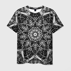 Мужская футболка 3D с принтом Hard Lace в Новосибирске, 100% полиэфир | прямой крой, круглый вырез горловины, длина до линии бедер | искусство | красивый | кружево | узор | цветок | цветочный узор
