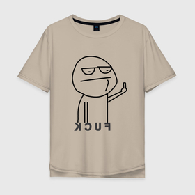 Мужская футболка хлопок Oversize с принтом Гуляй отседа в Екатеринбурге, 100% хлопок | свободный крой, круглый ворот, “спинка” длиннее передней части | пошел ты | стикер