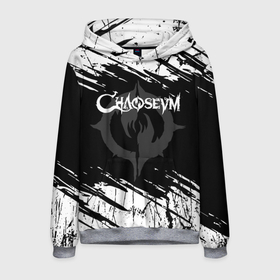 Мужская толстовка 3D с принтом Chaoseum | Logo | Grunge в Екатеринбурге, 100% полиэстер | двухслойный капюшон со шнурком для регулировки, мягкие манжеты на рукавах и по низу толстовки, спереди карман-кенгуру с мягким внутренним слоем. | chaoseum | emblem | grunge | logo | music | rock | гранж | лого | логотип | музыка | рок | чаосеум | эмблема