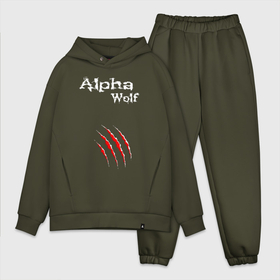 Мужской костюм хлопок OVERSIZE с принтом Alpha Wolf (Альфа Волк) ,  |  | alpha wolf | wolf | альфа волк | бирюк | волк | волки | волчара | волчица | волчок | волчонок | дикий | животное | зверь | койот | переярок | серый | хищник | шакал