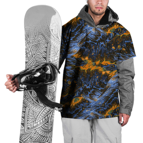 Накидка на куртку 3D с принтом Оранжево Синяя Вулканическая Лава в Новосибирске, 100% полиэстер |  | lava | volcanic | volcano | вулкан | вулканическая | лава | оранжевый | природа | синий