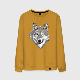 Мужской свитшот хлопок с принтом Волчья морда в Екатеринбурге, 100% хлопок |  | wolf | бирюк | волк | волки | волчара | волчица | волчок | волчонок | голова | дикий | животное | зверь | койот | переярок | серый | хищник | шакал