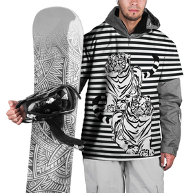 Накидка на куртку 3D с принтом Боевой тигр в Курске, 100% полиэстер |  | Тематика изображения на принте: вмф | иллюзия | опасный | полосы | тельник | тельняшка | тигр | тигры