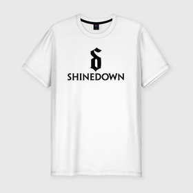 Мужская футболка хлопок Slim с принтом Shinedown лого с эмблемой , 92% хлопок, 8% лайкра | приталенный силуэт, круглый вырез ворота, длина до линии бедра, короткий рукав | Тематика изображения на принте: brent smith | shinedown | брент смит | группа | музыка | рок | рок группа
