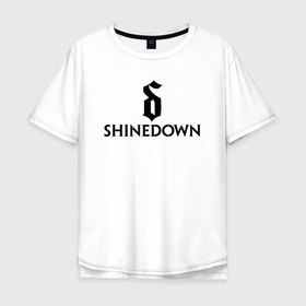 Мужская футболка хлопок Oversize с принтом Shinedown лого с эмблемой , 100% хлопок | свободный крой, круглый ворот, “спинка” длиннее передней части | Тематика изображения на принте: brent smith | shinedown | брент смит | группа | музыка | рок | рок группа