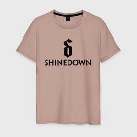Мужская футболка хлопок с принтом Shinedown лого с эмблемой в Санкт-Петербурге, 100% хлопок | прямой крой, круглый вырез горловины, длина до линии бедер, слегка спущенное плечо. | brent smith | shinedown | брент смит | группа | музыка | рок | рок группа