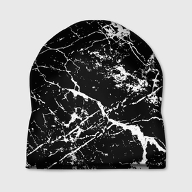 Шапка 3D с принтом Текстура чёрного мрамора   Texture of black marble в Белгороде, 100% полиэстер | универсальный размер, печать по всей поверхности изделия | Тематика изображения на принте: fashion | marble | stone | texture | камень | мода | мрамор | текстура