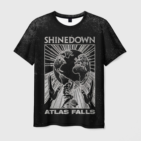 Мужская футболка 3D с принтом Atlas Falls   Shinedown в Курске, 100% полиэфир | прямой крой, круглый вырез горловины, длина до линии бедер | brent smith | shinedown | брент смит | группа | музыка | рок | рок группа