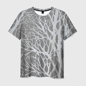 Мужская футболка 3D с принтом Сomposition of branches   Композиция из веток в Кировске, 100% полиэфир | прямой крой, круглый вырез горловины, длина до линии бедер | abstraction | branches | composition | fashion | абстракция | ветки | композиция | мода