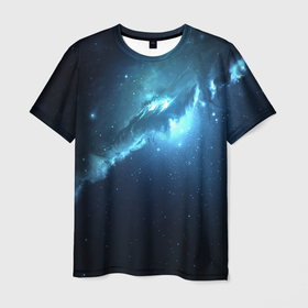 Мужская футболка 3D с принтом Sky full of stars в Новосибирске, 100% полиэфир | прямой крой, круглый вырез горловины, длина до линии бедер | night | outer space | space | universe with stars | вселенная | вселенная с солнцем | вселенная со звездами | звёзды | космическое пространство | космос | ночь
