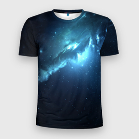 Мужская футболка 3D Slim с принтом Sky full of stars в Санкт-Петербурге, 100% полиэстер с улучшенными характеристиками | приталенный силуэт, круглая горловина, широкие плечи, сужается к линии бедра | night | outer space | space | universe with stars | вселенная | вселенная с солнцем | вселенная со звездами | звёзды | космическое пространство | космос | ночь