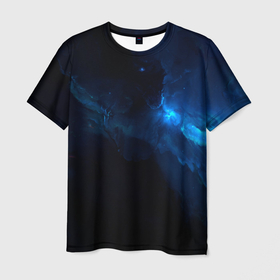 Мужская футболка 3D с принтом Звезды сквозь облака в Петрозаводске, 100% полиэфир | прямой крой, круглый вырез горловины, длина до линии бедер | вселенная | галактика | звезда | звезды | космос | небо | ночь | облака