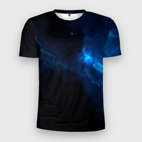 Мужская футболка 3D Slim с принтом Звезды сквозь облака в Кировске, 100% полиэстер с улучшенными характеристиками | приталенный силуэт, круглая горловина, широкие плечи, сужается к линии бедра | вселенная | галактика | звезда | звезды | космос | небо | ночь | облака